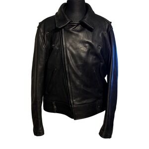 Vintage Easy Riders Black Leather Motorcycle Jacket Mens Size 48 REG Biker Style